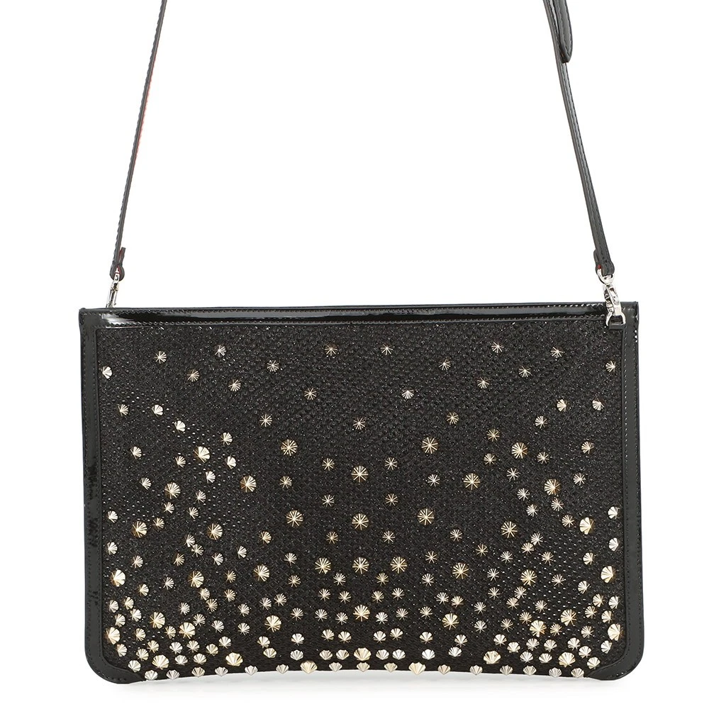 Christian Louboutin — Christian Louboutin Studded Shoulder Bag Patent Leather Black
