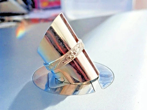 Solid 925 Sterling Silver Band & Statement Wide Cigar Cuff Ring All Size