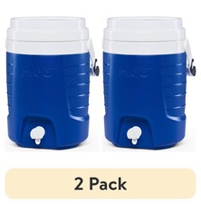 2 PC 2 Gallon Sports Plastic Beverage Jug W/ Hooks Blue