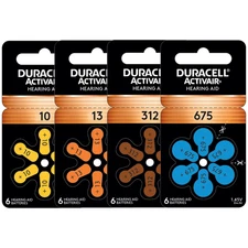 Duracell Size 10 / 13 / 312 / 675 Activair Hearing Aid Batteries (60 Pack)