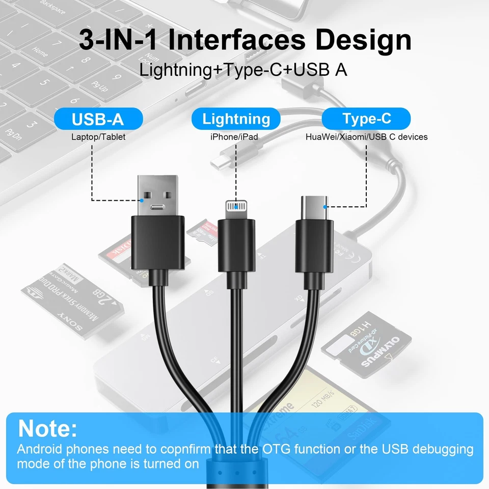 Memory Stick pro Duo Adapter 5-in-1 Multi Card Reader Supports Silver - Image 3 of 4