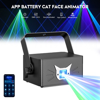 3D Animation Laser Machine Rechargeable Battery RGB Full Color Projector Lights