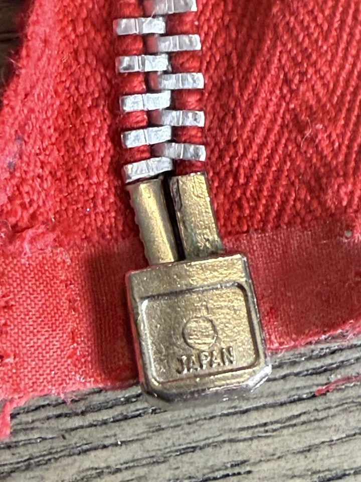 Винтажный Красная молния LONG TAB YKK 63 дюйма сделано в Японии - Изображение 2 из 3