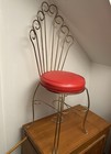 Vintage Pacsco MCM Hollywood Regency Gold Metal Vanity Stool Chair — photo 4
