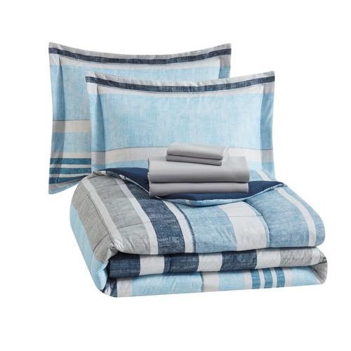 5 Piece Reversible Chevron Bedding Set W/ Comforter Pillow Shams & Sheets New - Picture 55 of 58