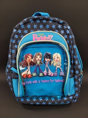 Vtg Y2K 2003 BRATZ Doll Little Girls Backpack w/ Blue Stars & Glitter Accents
