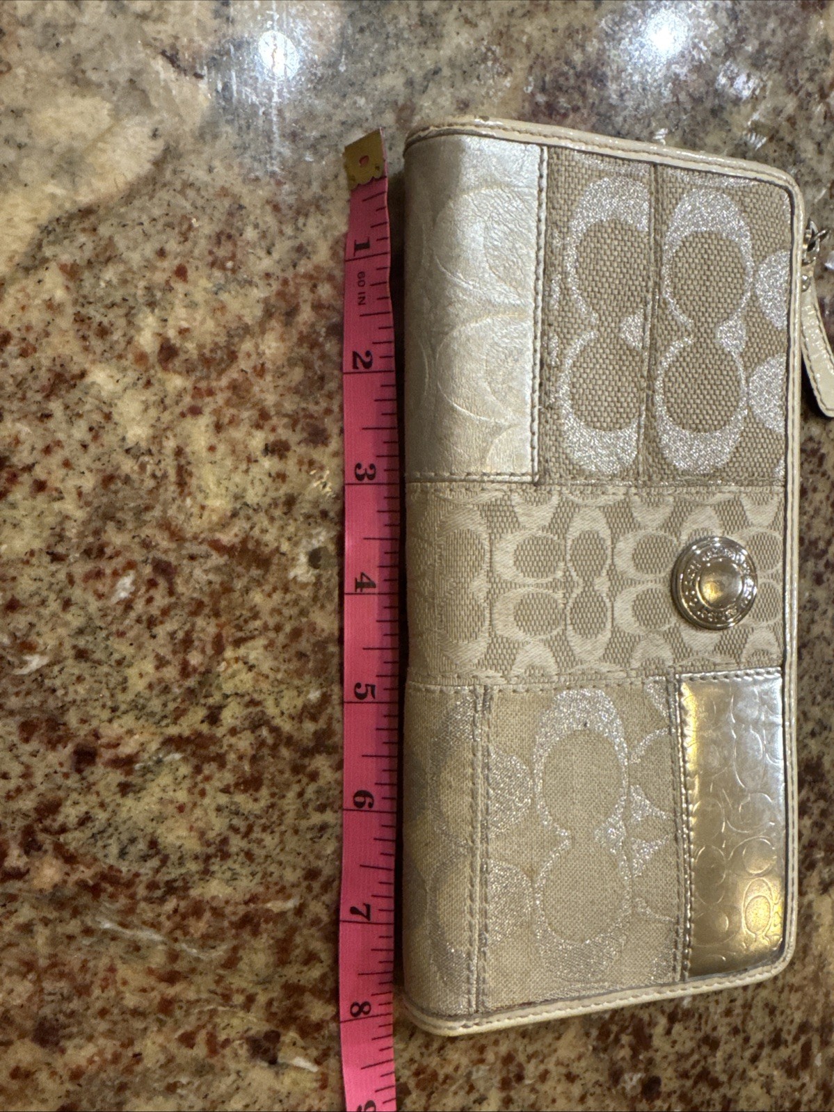 Coach Patchwork  Zip Around Wallet Cream- Beige A… - image 2