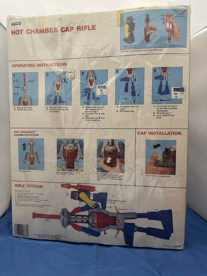 Tonka Arco Go Bots Hot Chamber Cap Rifle & Robo Scope Transformer 1984 New Open - Image 4 of 4