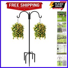 Double Shepherd Hooks for Outdoor, 60" Heavy Duty Bird Feeder Hangers Garden ...