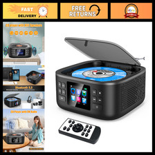 Portable Bluetooth CD Player with Dual Speakers, FM Radio, USB/AUX, LED Screen