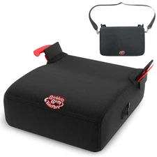 Teleport Backless Booster Car Seat Kids 40-100lbs Foldable Portable Black