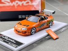 AL FS 1:64 Orange Supra A80 Convertible Figure Sports Model Diecast Collect Car