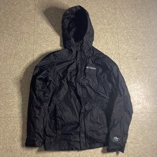 Columbia Mens Small Black Omni-Tech Full Zip Windbreaker Hooded Jacket