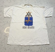 Vintage 502nd Infantry Military T-Shirt XL Jerzees USA Army Graphic Tee