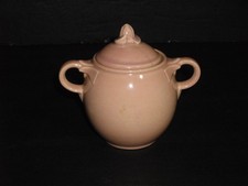 Vintage Lu-Ray Pastels Pink Mini Sugar Bowl with Lid