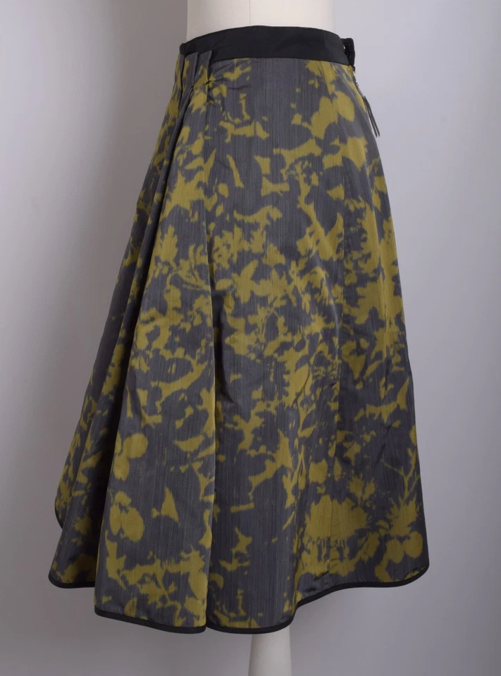 Saia Louis Vuitton Feminina Cinza Amarela Poliéster Floral Linha A Bodycon Envoltório FR 40 - Imagem 2 de 4