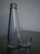 Abbeveratoio Gabbia Uccelli c-1900 Vetro Spesso Déco 13cm Antico