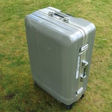 ELLE Paris Large Silver Hard Shell Suitcase 4 Spinner Wheel Travel Luggage Trunk