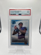 2018 Panini Donruss Rated Rookie Lamar Jackson #317 Ravens PSA 9 Football Card. rookie card picture