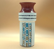 MCM Crown Devon hand painted geometric 1960's vase by Colin Melbourne. 1502.