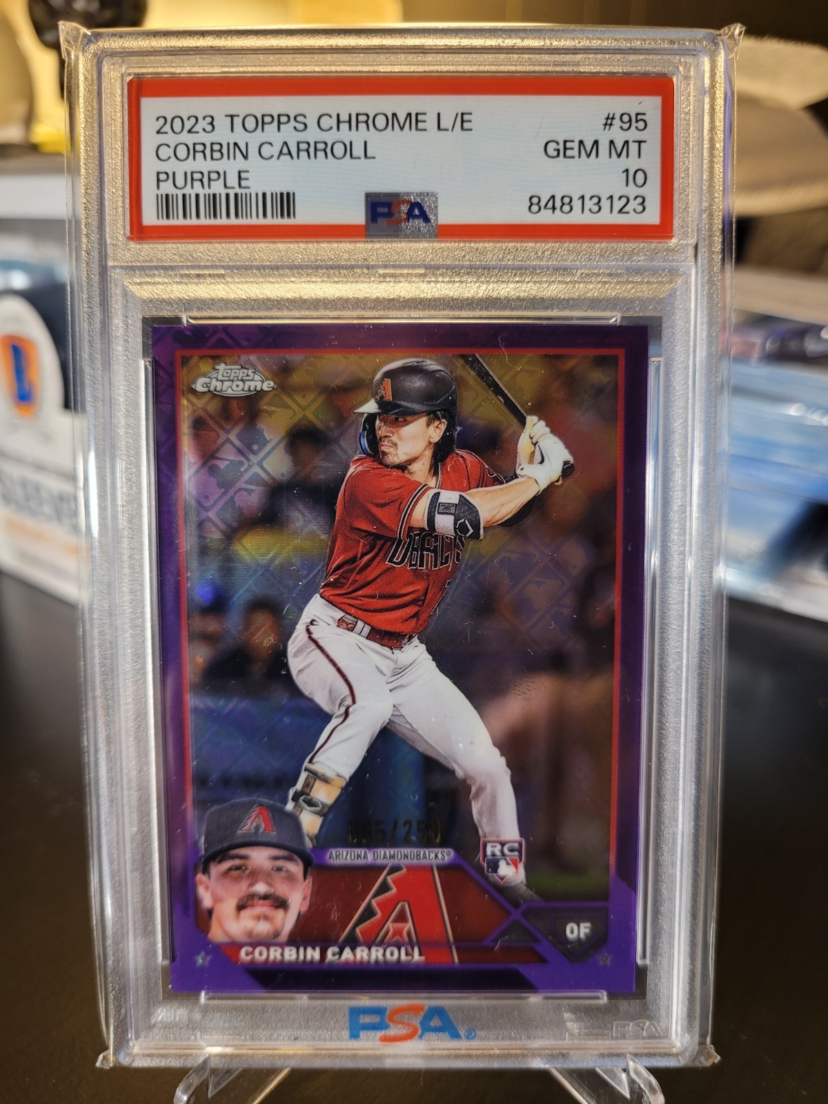 2023 Topps Chrome - Corbin Carroll #95 Purple Refractor /250 (RC) PSA 10