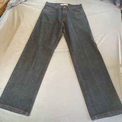 Brooklyn Basement Jeans Mens 34x32 (tag 34x34) Y2K Black Wide Leg Stretch Denim