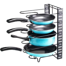 5-Tier Pot Pan Storage Organizer Adjustable Spacing Cabinet Pantry Holder Rack
