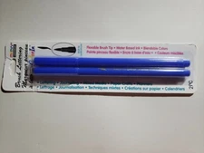 Marvy "Color In" Brush Lettering Marker (2Pc) Blue - 2 Markers