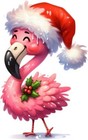 Christmas Funny Flamingo Bird Wall Art Bedroom Decor Vinyl Sticker Decal 6 Sizes