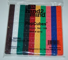 ETA hand2mind PopCubes, 10 Colors Set/100 Item #5810 Teaching Manipulative