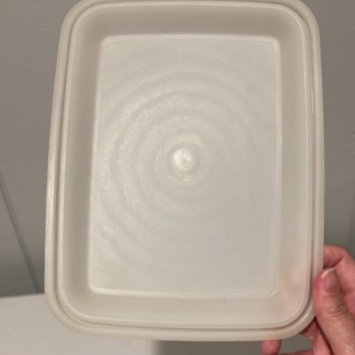TUPPERWARE Freeze-N-Save OR Lunch Box # 1254 with Lid # 1255 BEIGE/ALMOND - Picture 8 of 12