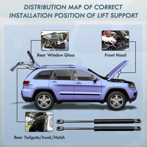 2pcs Rear Trunk Lift Supports for Audi A4 01 VW Cabrio 95-02 Golf 93 95 00-02 - Picture 2 of 7