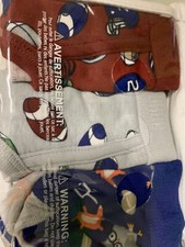 New Gymboree 3Pk Underwear Briefs Boy NWT Size Xs 4 Gray Blue Football Sport Red