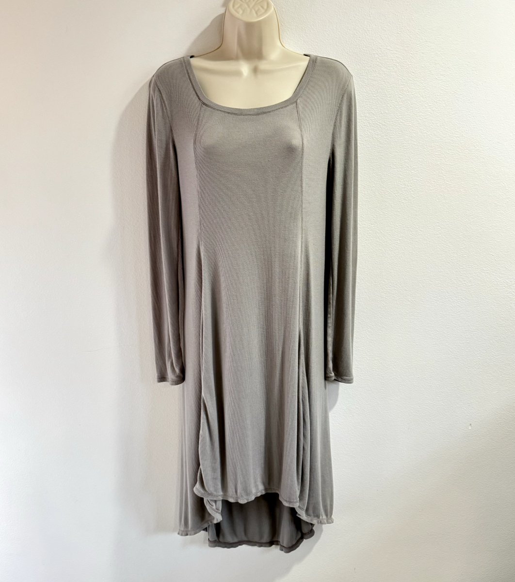 BCBGMaxazria Shirt Dress M Taryn Moss Green Gray Ribbed Knit Long