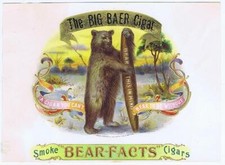Beg Baer Cigar Bear Facts 1903 Schmidt & Co.    cigar box label
