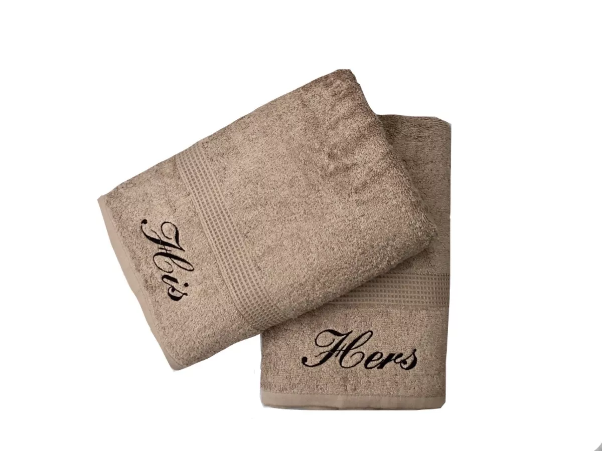 His/hers Embroidered Towel Hand Bath Sheet 