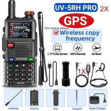 2X 5RH PRO GPS WALKIE TALKIE MULTI BAND RECHARGEABLE TWO WAY RADIO 72CM T2 CABLE