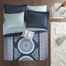 NEW CHIC BLUE TEAL AQUA PURPLE BOHO BOHEMIAN SOUTHWEST COMFORTER SET SHEETS