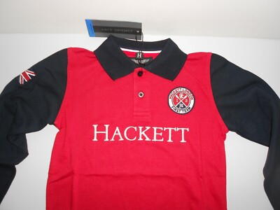 HACKETT POLO BOYS RED NAVY Aston Martin Long Sleeve Polo Shirt 8 years -  NEW | eBay