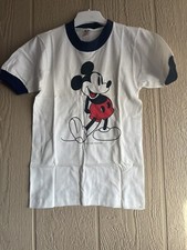 Vtg Mickey Mouse Disney Boys Ringer Youth Graphic T Shirt New Large 10-12