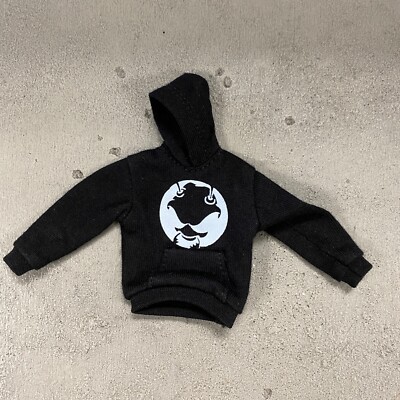 VD-PKHD-MEZ: 1/12 Black pocket hoodie w/ logo for 6'' Mezco, SHF, Figam Slim body