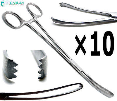 10× Vulsellum Forcep 9'' Teeth 4X3 Teale Uterine Surgical Premium Instruments