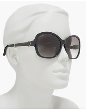 SALVATORE FERRAGAMO SF744SLA 001 BLACK GRADIENT GREY BUTTERFLY SUNGLASSES. 59 mm