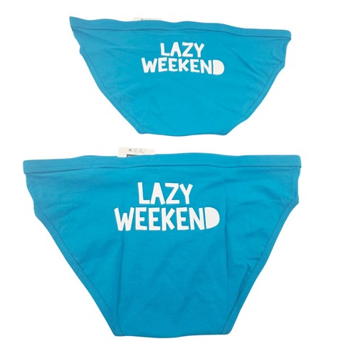 Paquete de 3 bragas de bikini de fin de semana perezoso de spandex de algodón No Boundaries - talla mediana - Imagen 4 de 19