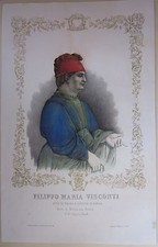 1845ca FILIPPO MARIA VISCONTI litogra Bacchini Vigotti duca Milano signore Parma