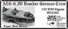 COPPER STATE MODELS CSM F32-022 WWI AEG G.IV BOMBER GERMAN CREW 4 FIGURES