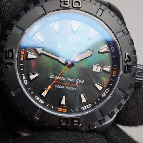Deep Blue Swiss ETA 2824-2 automatic dive watch MOP dial 500m 49mm sapphire +21 - Picture 5 of 22