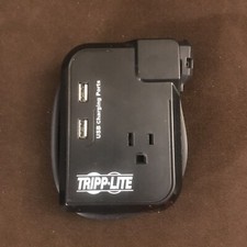 Tripp Lite 3 Outlet Portable Surge Protector Power Strip, 16in Cord, 2 USB