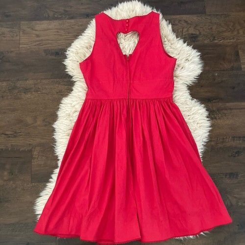 Pinup Girl Clothing Golightly Red Heart Cutout back Retro Rockabilly Dress Sz 2X - Picture 3 of 7