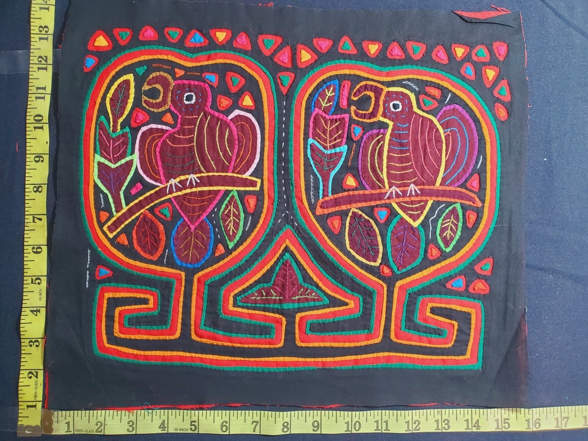 kuna panel mola tribe line bird unframed vintage Panama 1656 | eBay